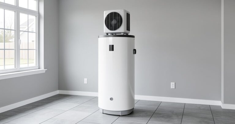 Chauffe-eau thermodynamique installe dans un garage de maison