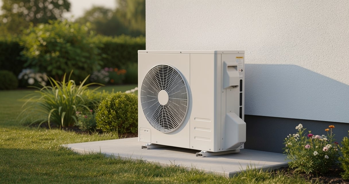 Pompe à chaleur air-eau installée à côté d'une maison